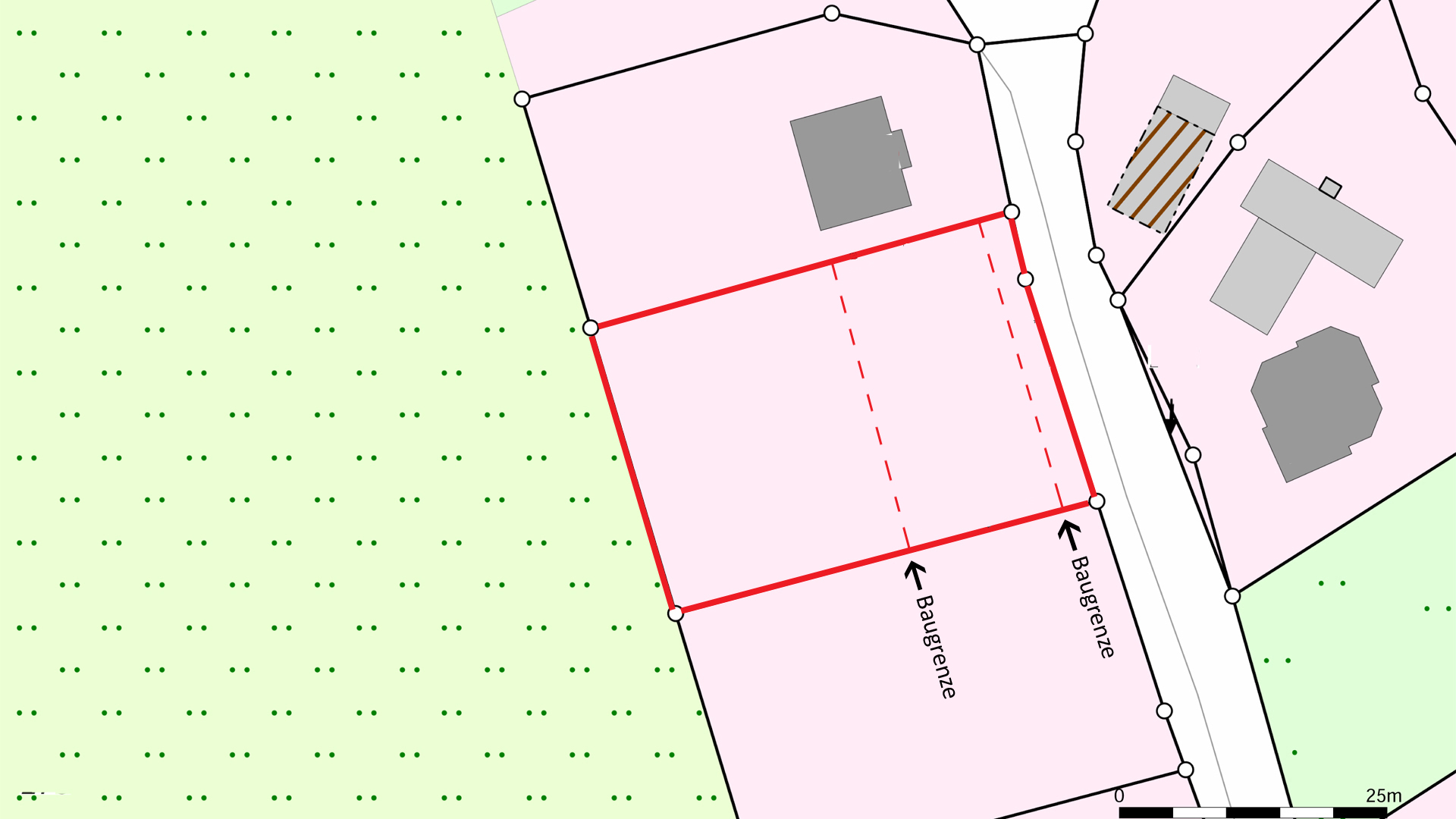 Morsbach-Oberwarnsbach: Baugrundstück 1.133 m² ruhig und idyllisch gelegen, Lageplan mit Baugrenzen